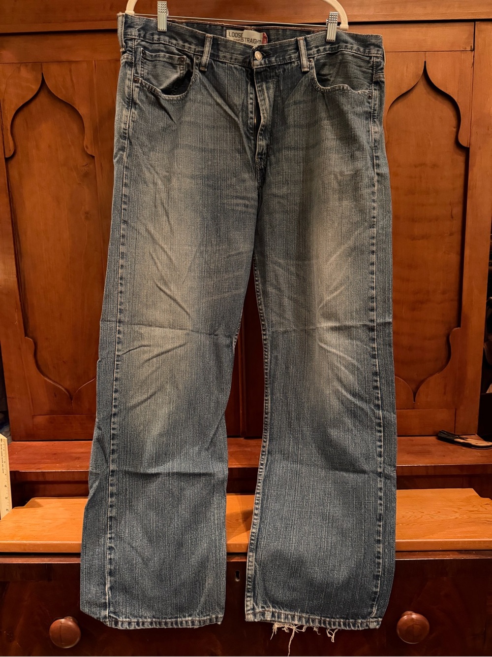 Levi's 569 Loose Straight Blue Wash Denim Jeans Size 38x32